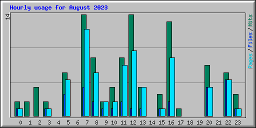 Hourly usage for August 2023